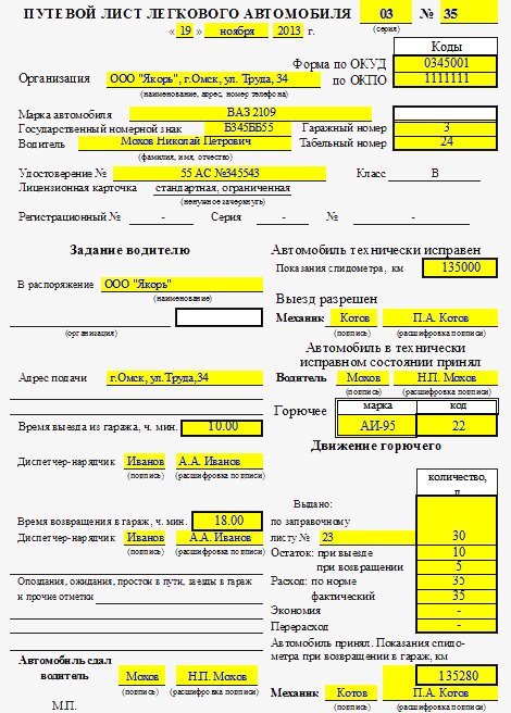 Бланк Многодневный Путевого Листа Легкового Автомобиля Бланк Многодневный Путевого Листа Легкового Автомобиля